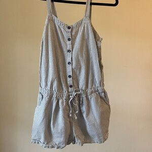 Blue and White Striped Button Up Romper Size M (Dream out Loud by Selena Gomez)
